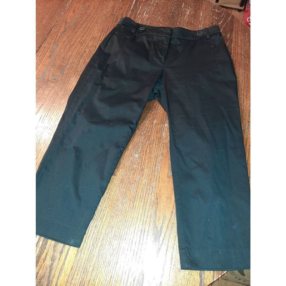 Size 4P Ann Taylor LOFT Petite Black Capri Mid Rise Pedal Pushers Skimmers Pants